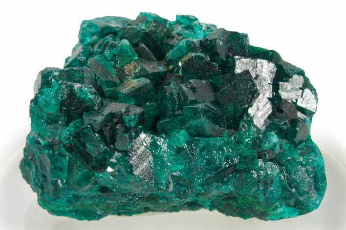 Emerald-Green Dioptase Crystal Cluster - DR Congo #379479
